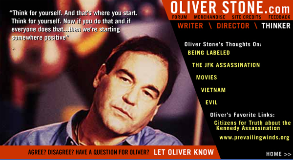 Screen Shot of Oliver Stones Z.com website.